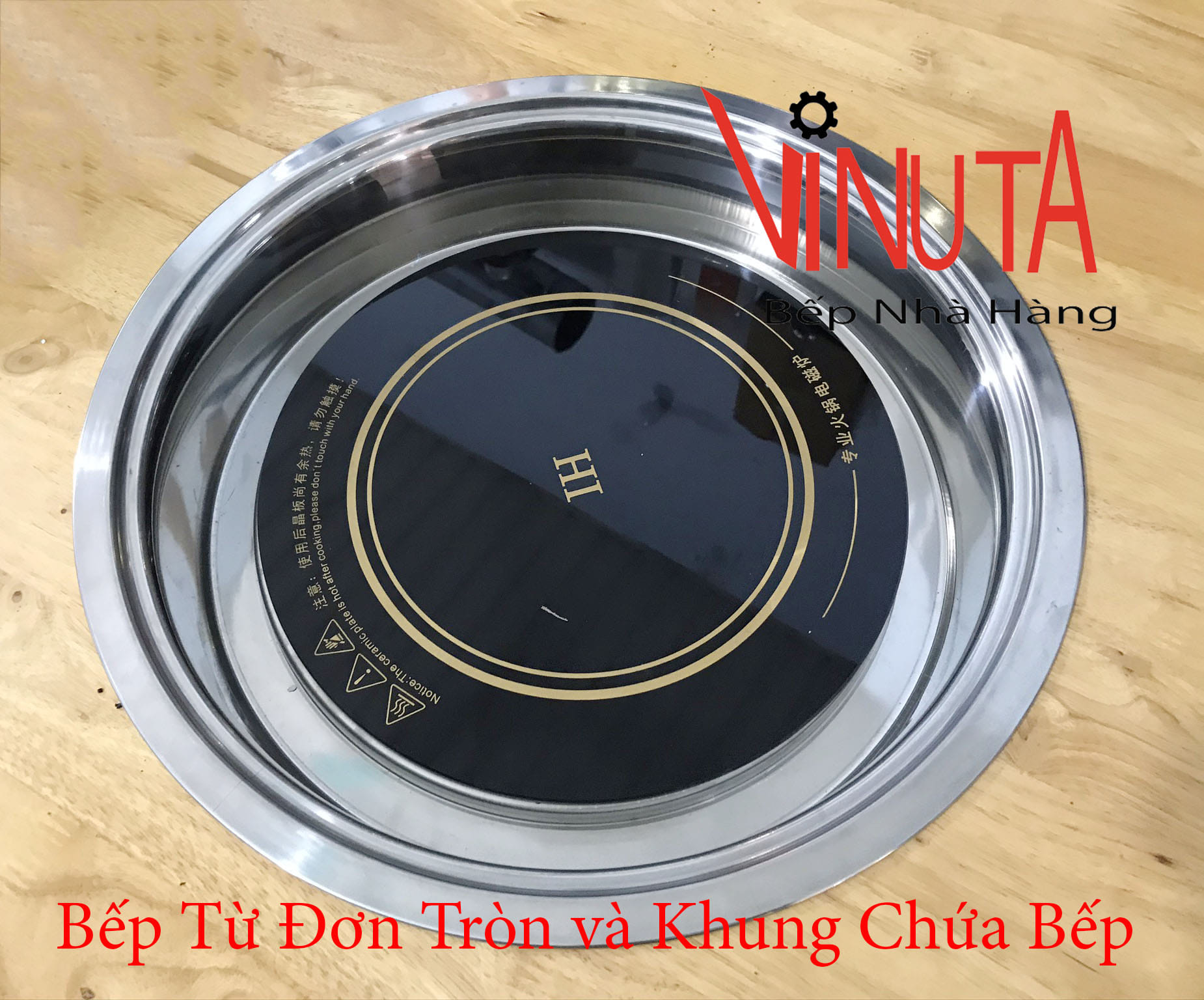bếp từ đơn tròn và khung chứa bếp