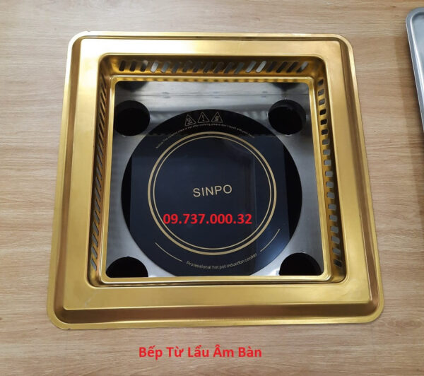 Bếp từ lẩu âm bàn nhà hàng, Bếp lẩu vuông nhà hàng chuyên lẩu buffet