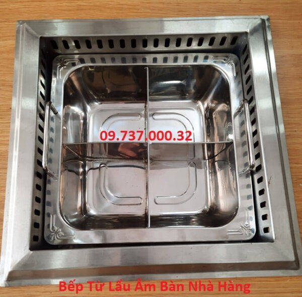 Bếp từ lẩu tứ vị, bếp lẩu nhà hàng tứ xuyên, bếp lẩu vuông âm bàn 2000W - Ảnh 3