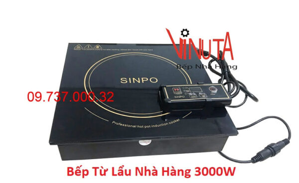 Bếp từ lẩu nhà hàng 3000W, bếp lẩu vuông âm bàn công suất 3000W