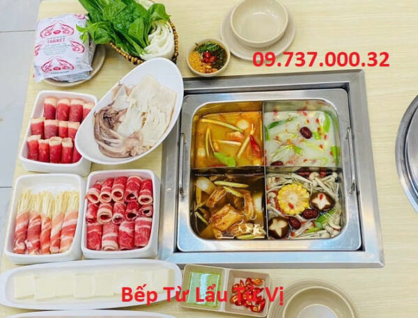 Bếp từ lẩu tứ vị, bếp lẩu nhà hàng tứ xuyên, bếp lẩu vuông âm bàn 2000W