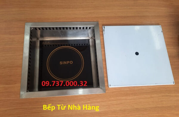 Bếp từ nhà hàng, bếp lẩu vuông âm bàn 1 ngăn , 2 ngăn, 3 ngăn, 4 ngăn