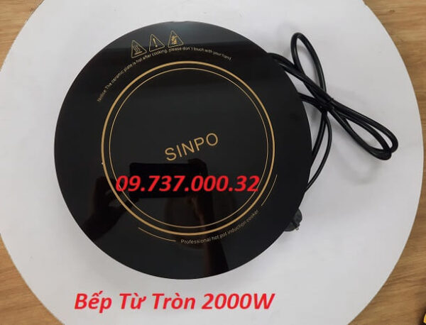 Bếp từ đơn tròn âm bàn,bếp lẩu nhà hàng, nồi lẩu tròn inox 2, 3, 4 ngăn - Ảnh 7