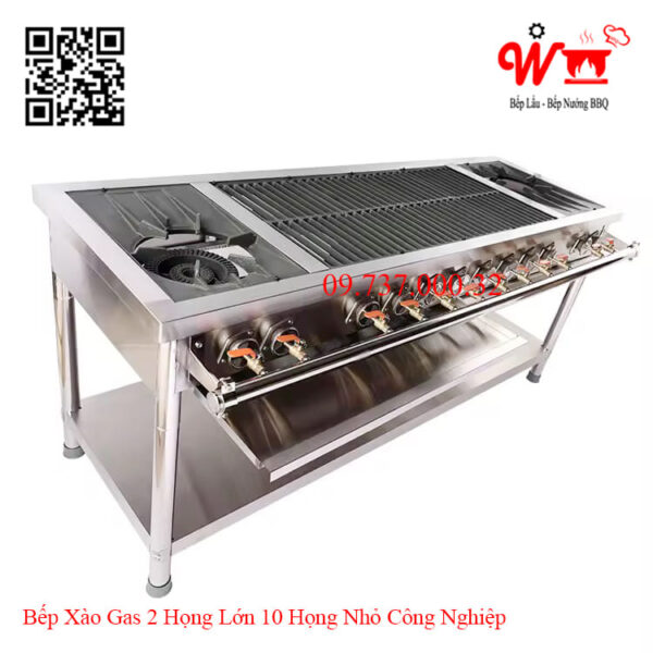 Bếp 2 họng lớn 10 họng nhỏ công nghiệp Hàn Quốc dùng Gas, Bếp Khè, Bếp Xào - Ảnh 10