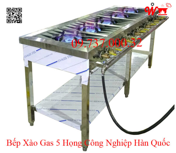 Bếp 5 họng Hàn Quốc công nghiệp dùng gas, bếp xào, bếp khè - Ảnh 9