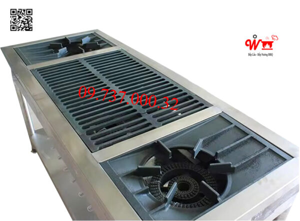 Bếp 2 họng lớn 6 họng nhỏ công nghiệp Hàn Quốc dùng Gas - Ảnh 10