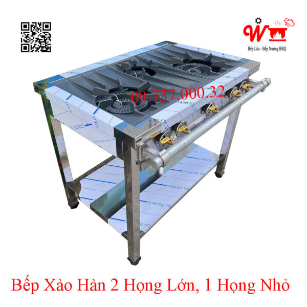 Bếp Gas công nghiệp Hàn Quốc, bếp xào 2 họng lớn 1 họng nhỏ - Ảnh 6