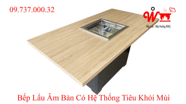 Bếp lẩu tự tiêu, khử khói mùi âm bàn, sang trọng, giống haidilao, hotpot