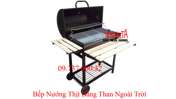 lò nướng than ngoài trời, bếp nướng bbq home chân cao có nắp đậy giá rẻ