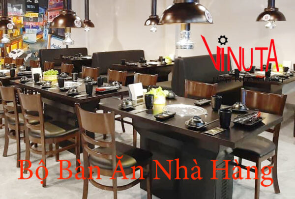 bàn bếp lẩu nướng mặt đá 4, 6 người | Bộ bàn ăn lẩu nướng mặt bàn đá nhà hàng - Ảnh 12