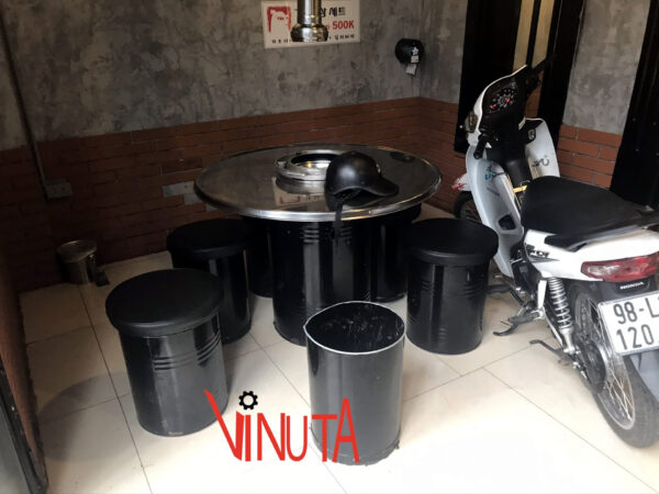 Bàn thùng phi, bộ bàn ghế làm bằng thùng phuy giá rẻ, chất lượng - Ảnh 21