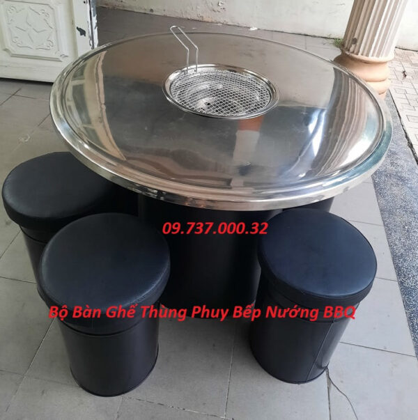 Bàn ghế lẩu nướng BBQ, bếp nướng BBQ hàn quốc, bếp nướng tại bàn - Ảnh 5