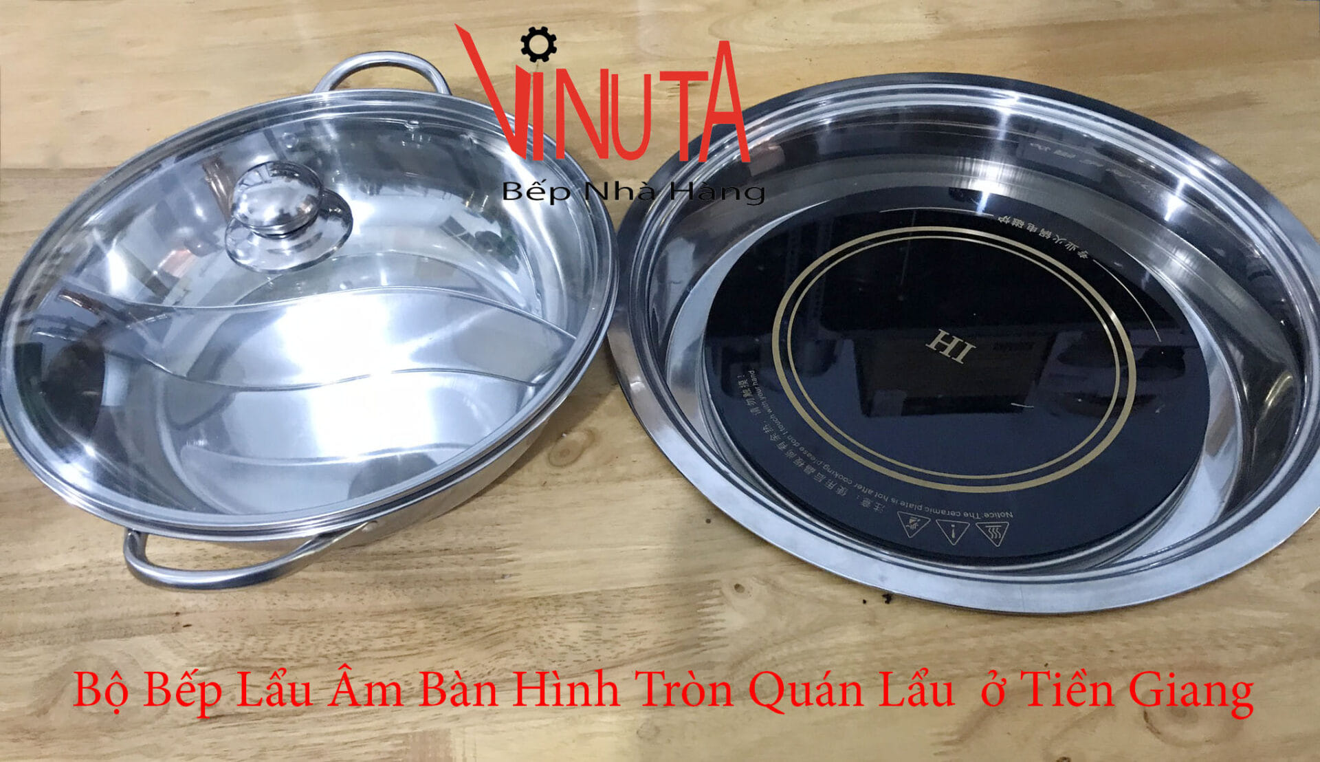 bộ bếp lẩu âm bàn hình tròn quán lẩu ở tiền giang