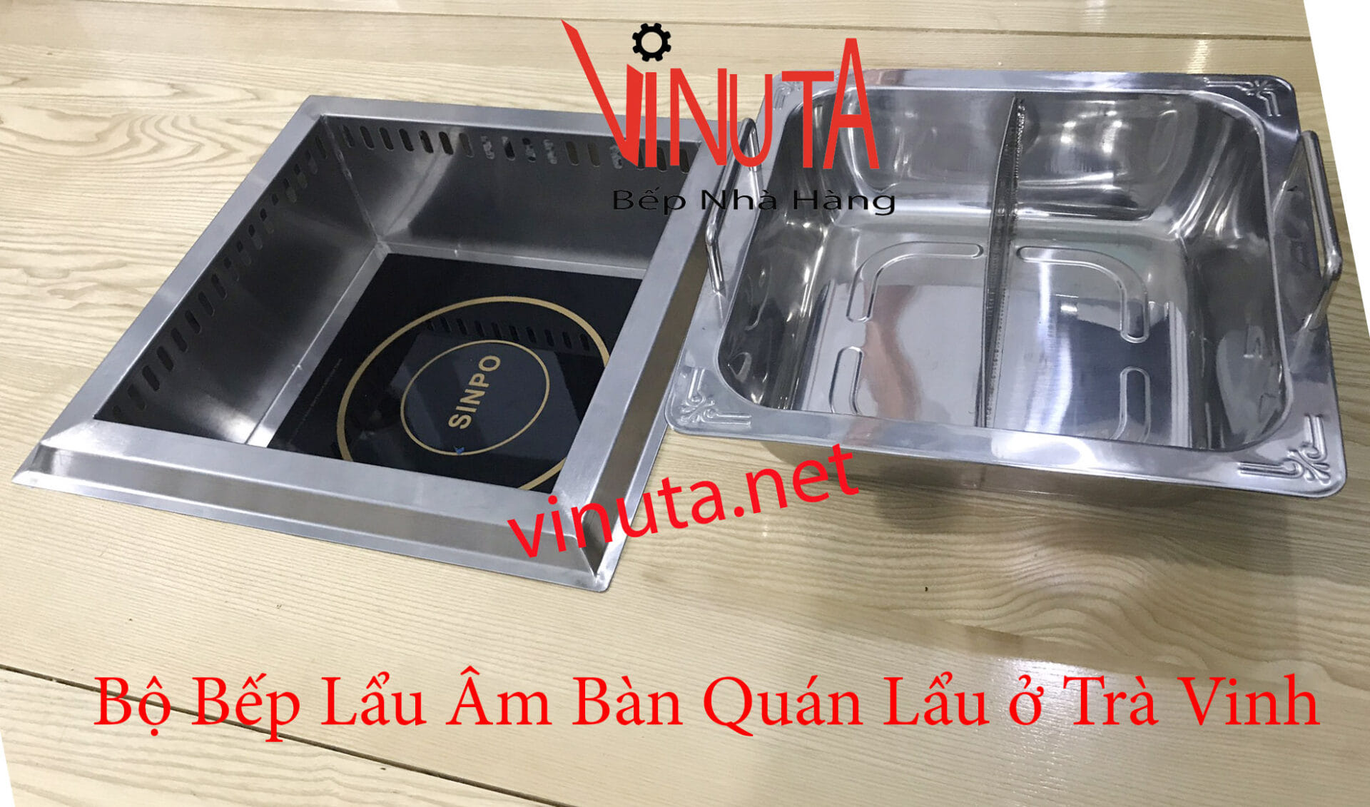 bộ bếp lẩu âm bàn quán lẩu ở trà vinh
