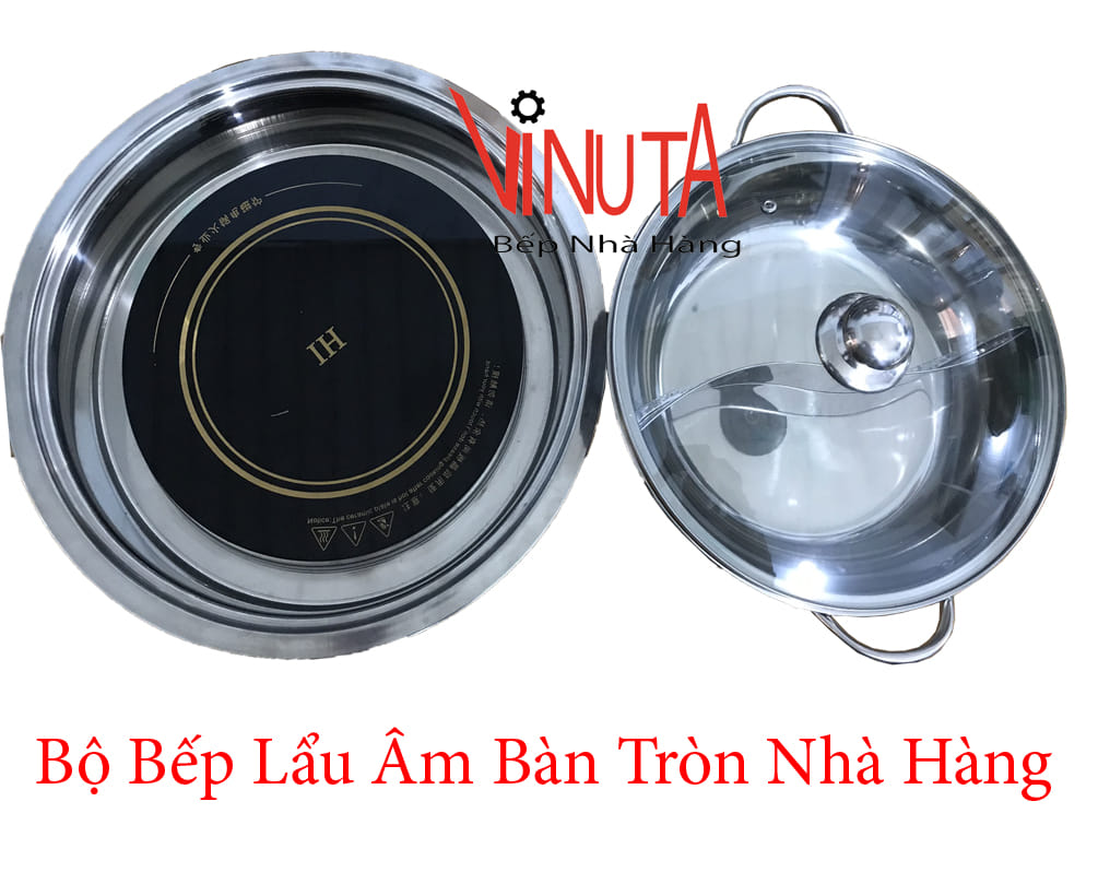 bộ bếp lẩu âm bàn tròn nhà hàng