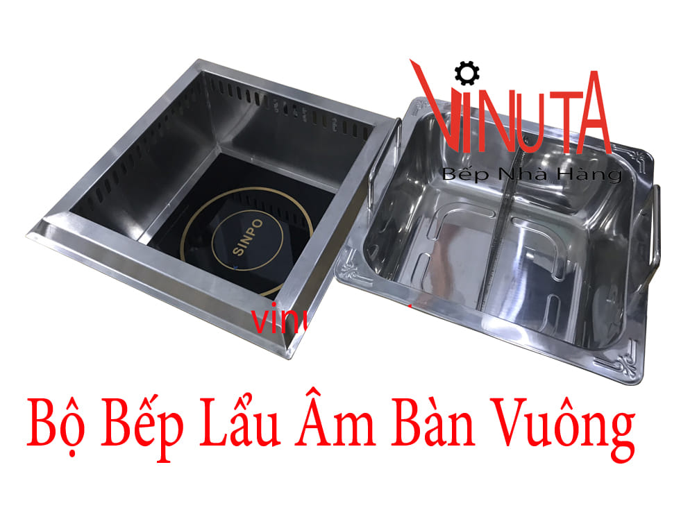 bộ bếp lẩu âm bàn vuông