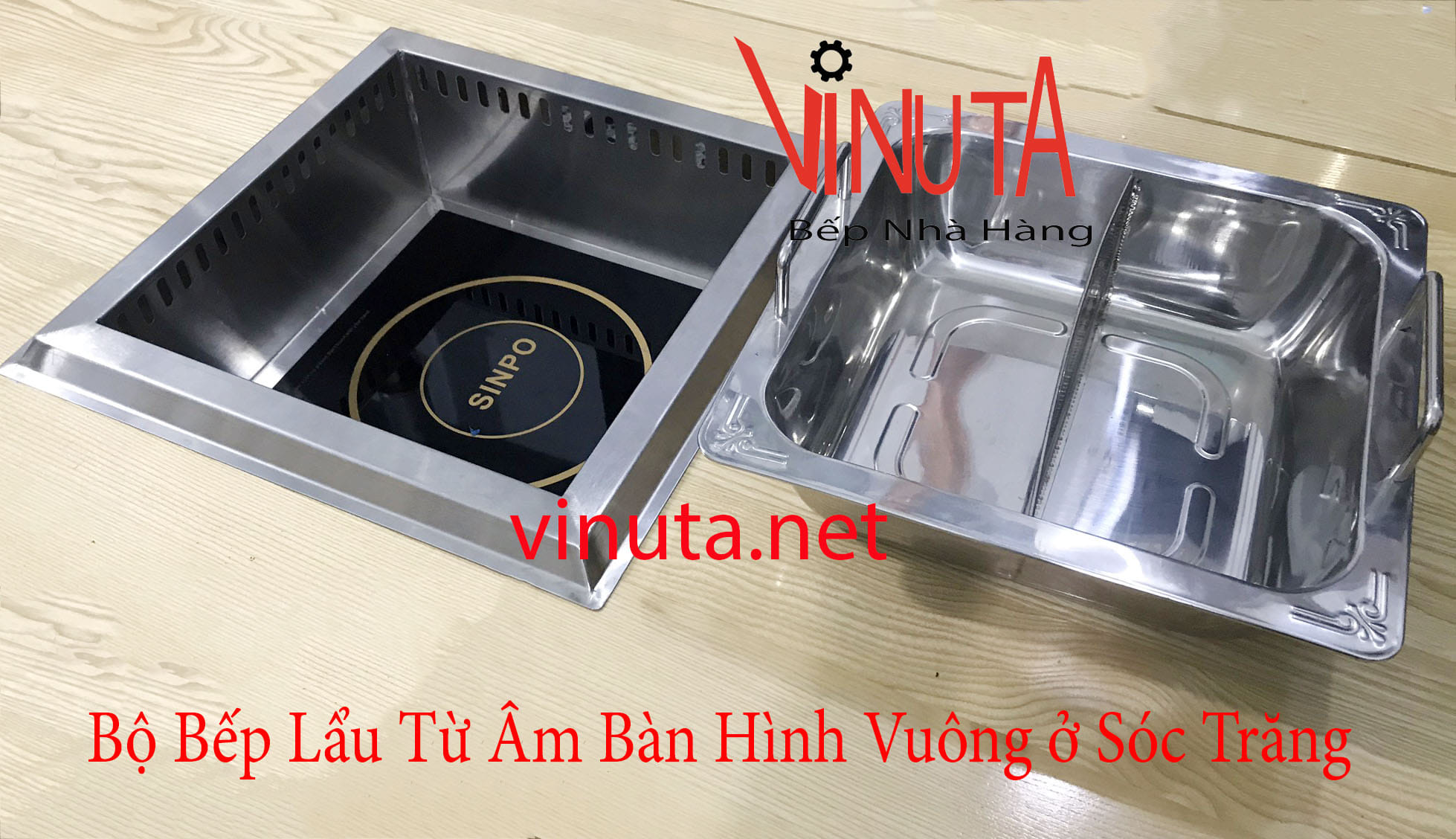 bộ bếp lẩu từ âm bàn hình vuông ở sóc trăng