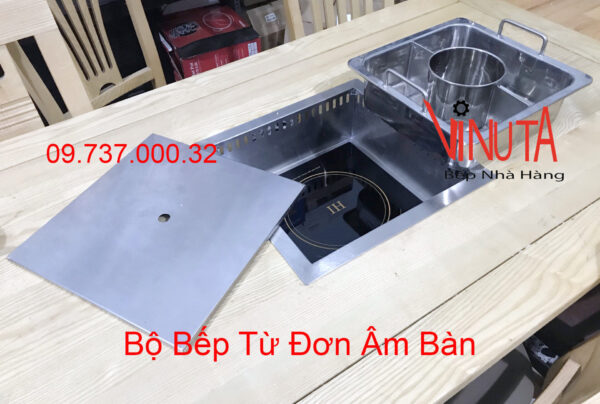 Nồi lẩu âm bàn 3 ngăn, bộ bếp lẩu điện từ hình vuông 3 ngăn 3000w - Ảnh 5