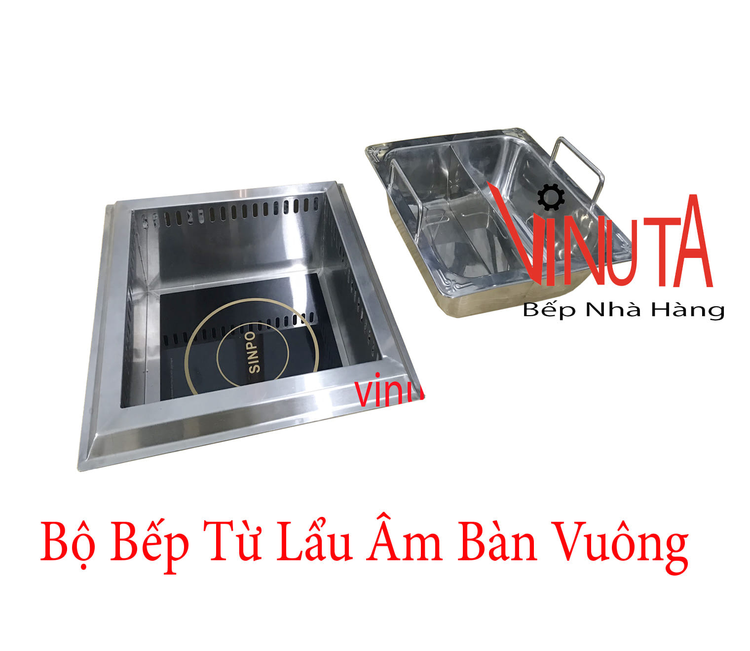 bộ bếp từ lẩu âm bàn vuông