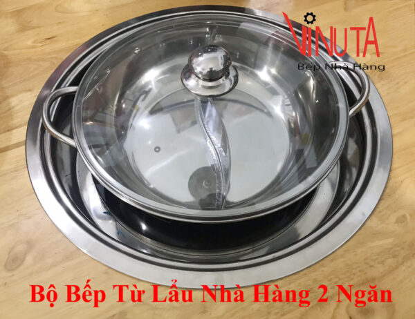 Nồi lẩu 2 ngăn | Nồi nấu lẩu inox 2 ngăn | Xoong nấu lẩu 2 ngăn hình tròn - Ảnh 5