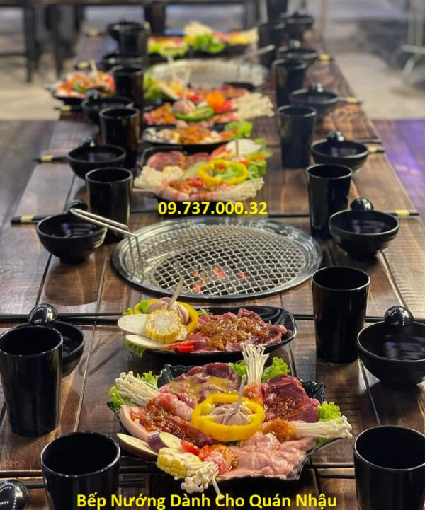Bếp nướng than hoa tại bàn, Bếp nướng BBQ âm bàn giá rẻ, lò nướng thịt - Ảnh 2