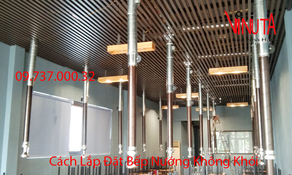 cách lắp đặt bếp nướng không khói