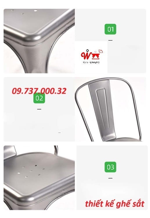cận cảnh thiết kế của ghế sắt