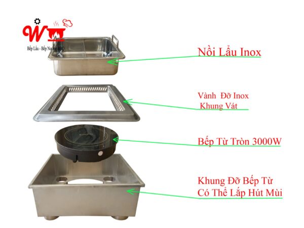 Bếp lẩu tự tiêu, khử khói mùi âm bàn, sang trọng, giống haidilao, hotpot - Ảnh 11