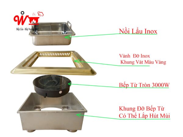 Bếp lẩu tự tiêu, khử khói mùi âm bàn, sang trọng, giống haidilao, hotpot - Ảnh 31