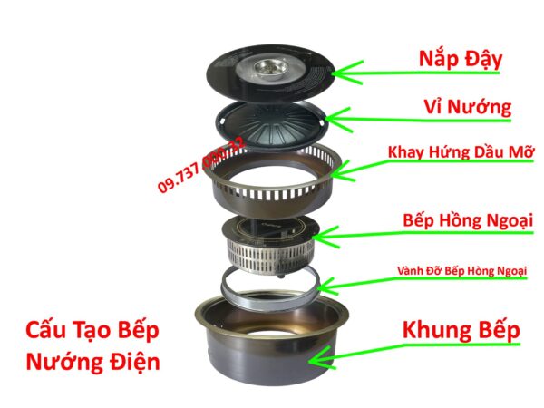 Bếp nướng lẩu điện BBQ âm bàn, dùng cho nhà hàng, quán lẩu, đẹp, bền, giá rẻ - Ảnh 5