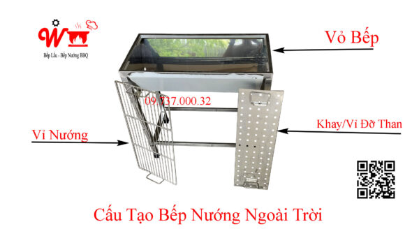 Bếp nướng inox sân vườn, gia đình, picnic, homestay - Ảnh 6