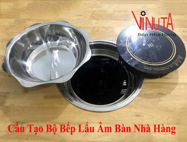 nồi lẩu 2 ngăn inox | nồi nấu lẩu hình tròn 2 ngăn | Xoong nấu lẩu vành hình bông hoa - Ảnh 4