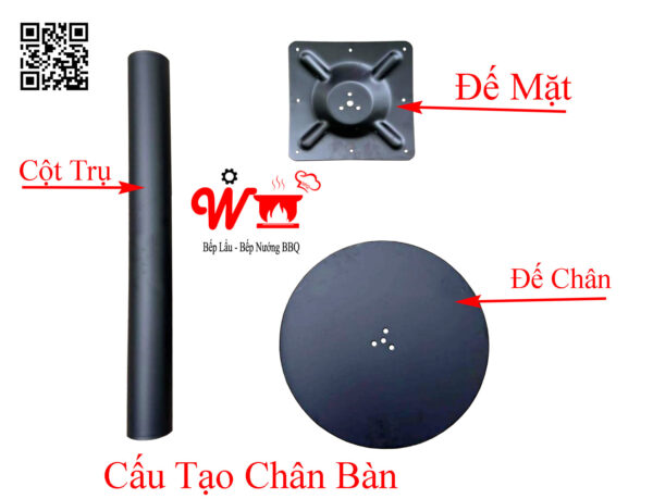 Chân bàn sắt phun sơn tĩnh điện, trụ tròn, đẹp dùng cho nhà hàng, cà phê, bar, gia đình.... - Ảnh 2