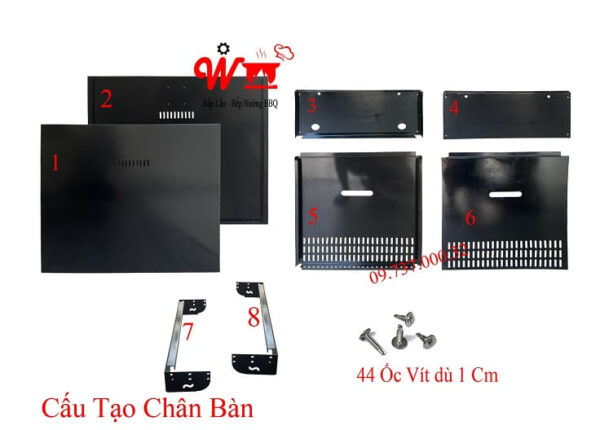 Chân bàn sắt hộp bếp lẩu nướng, hộp chân bàn sắt phun sơn tĩnh điện - Ảnh 4