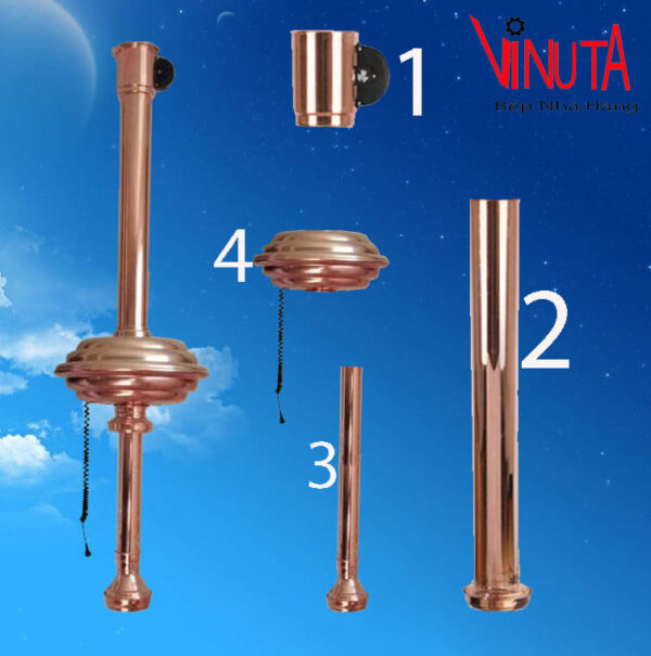 ống hút khói bếp nướng màu đồng kèm trao đèn giá rẻ - Ảnh 8
