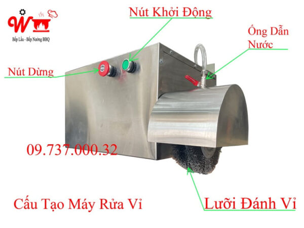 Máy chà vỉ nướng, máy sệ sinh, máy đánh vỉ, máy cọ vỉ nướng tự động - Ảnh 2