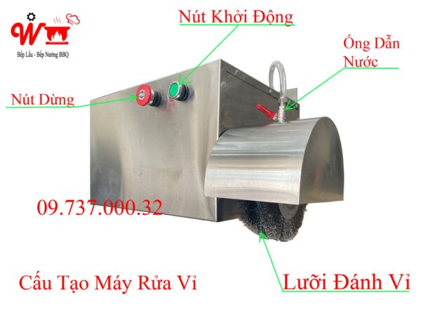 Máy rửa vỉ nướng bbq, Dụng cụ vệ sinh, chà, đánh làm sạch vỉ nướng siêu tốc treo tường