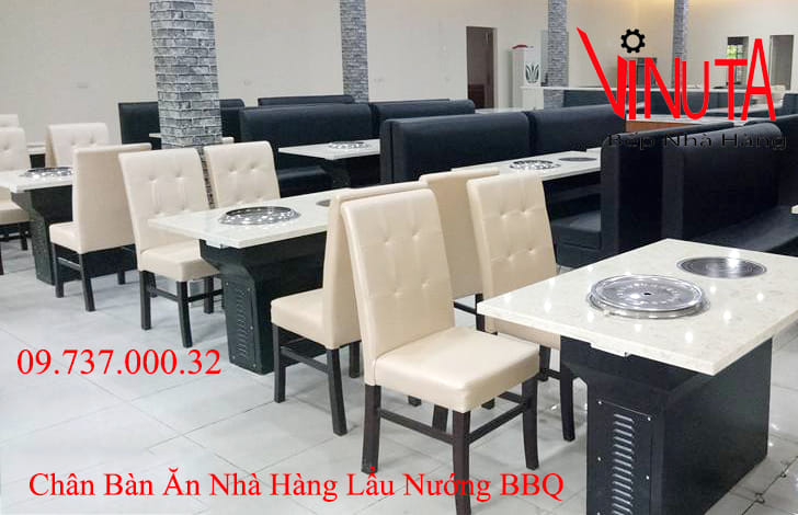 chân bàn ăn nhà hàng lẩu nướng bbq