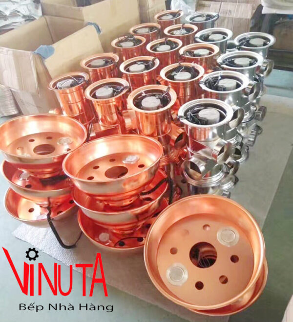 Chụp hút khói bếp nướng loại cứng màu đồng kèm chao đèn - Ảnh 10
