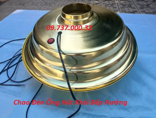 Chụp đèn ống hút khói màu vàng, Chao đèn trang trí ống khói bếp nướng - Ảnh 2