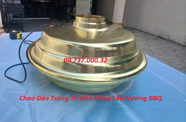 Chụp đèn ống hút khói màu vàng, Chao đèn trang trí ống khói bếp nướng - Ảnh 4