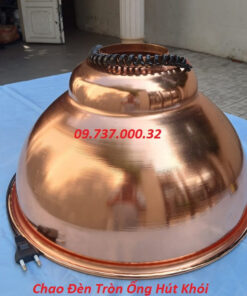 Chao đèn tròn ống hút khói, chụp đèn trang trí màu đồng bếp nướng BBQ