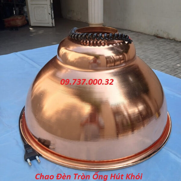 Chao đèn tròn ống hút khói, chụp đèn trang trí màu đồng bếp nướng BBQ