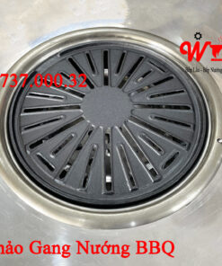 Alternative view of Đĩa Gang Nướng BBQ, Vỉ, Khay, Chảo bếp nướng than tròn tại bàn BBQ