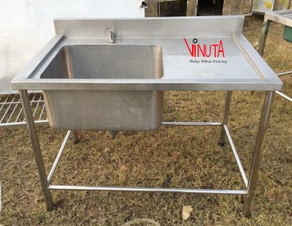 mua chậu rửa inox đơn kèm bàn cho nhà hàng, gia đình bền, đẹp, giá rẻ - Ảnh 7