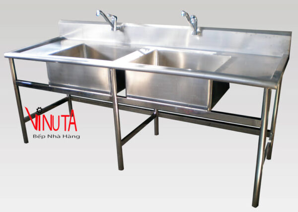mua chậu rửa inox đôi kèm bàn nhà hàng, gia đình, bếp công nghiệp - Ảnh 9