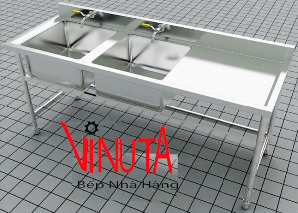mua chậu rửa inox đôi kèm bàn nhà hàng, gia đình, bếp công nghiệp - Ảnh 6