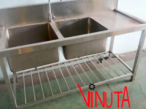 mua chậu rửa inox đôi kèm bàn nhà hàng, gia đình, bếp công nghiệp