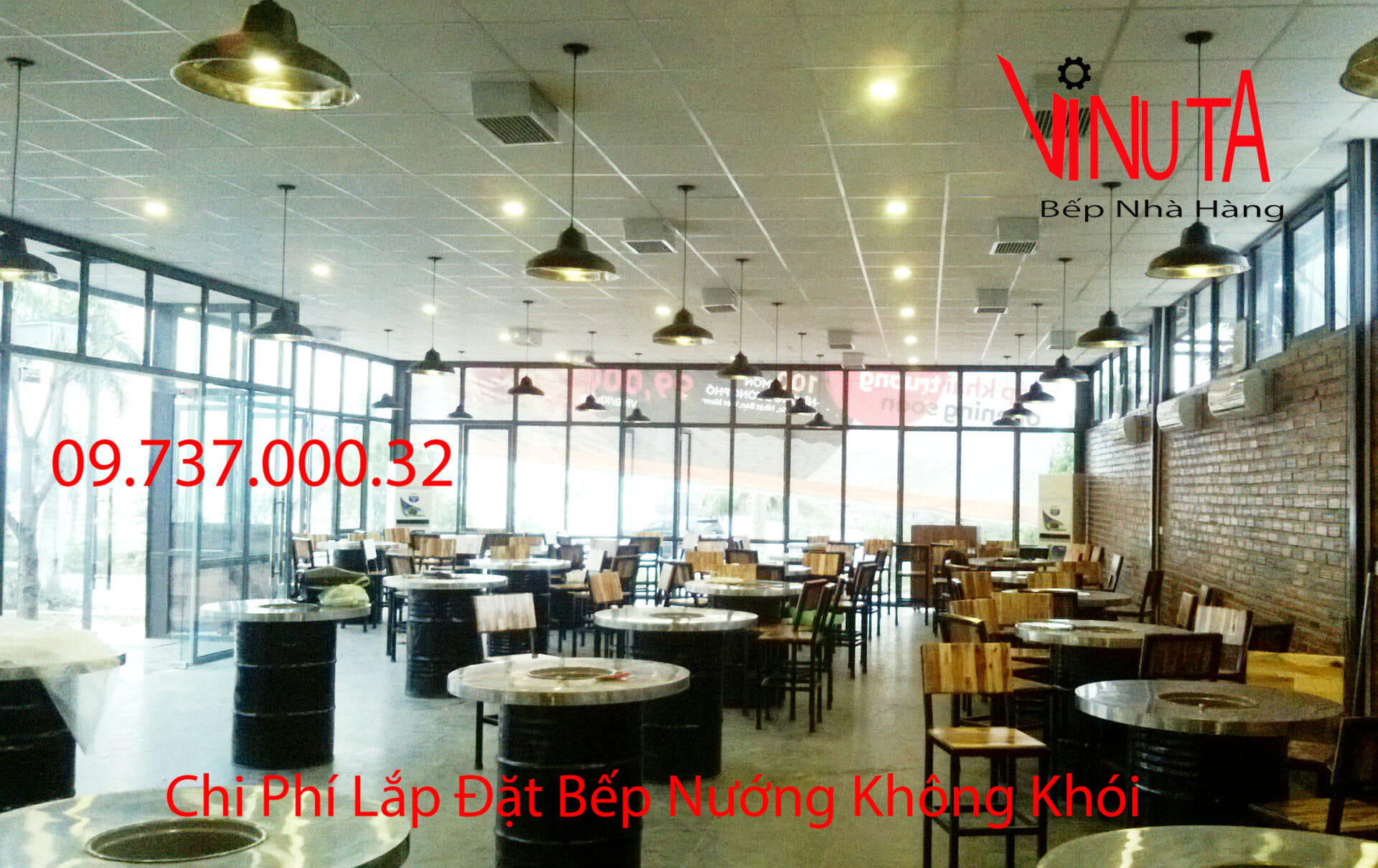 chi phí lắp đặt bếp nướng không khói