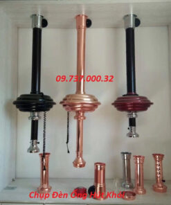 Chụp đèn ống hút khói màu vàng, Chao đèn trang trí ống khói bếp nướng